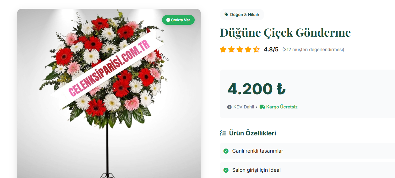 Ankara Gölbaşı Düğün Çelenk Gönder Yolla