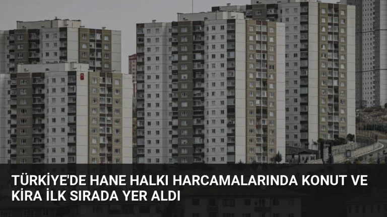 Türkiye’de Hane Halkı Harcamalarında Konut ve Kira İlk Sırada Yer Aldı