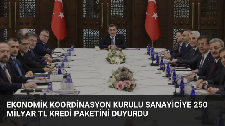 Ekonomik Koordinasyon Kurulu Sanayiciye 250 Milyar TL Kredi Paketini Duyurdu