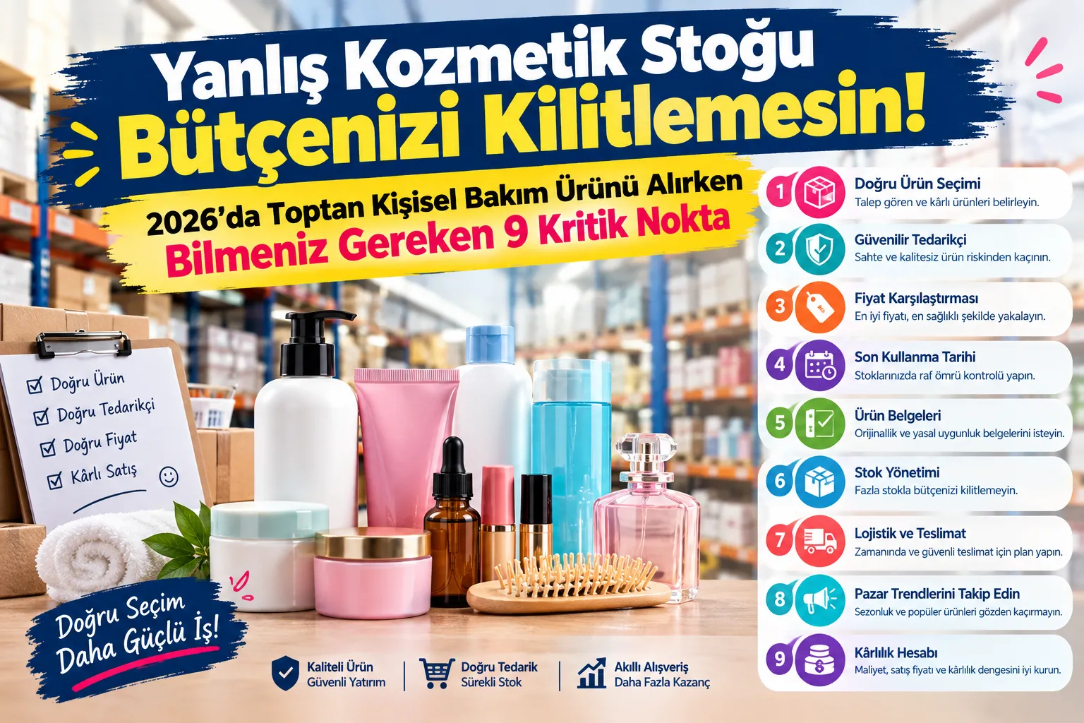Yanlış Kozmetik Stoğu Bütçenizi Kilitlemesin! 2026’da Toptan Kişisel Bakım Ürünü Alırken Bilmeniz Gereken 9 Kritik Nokta